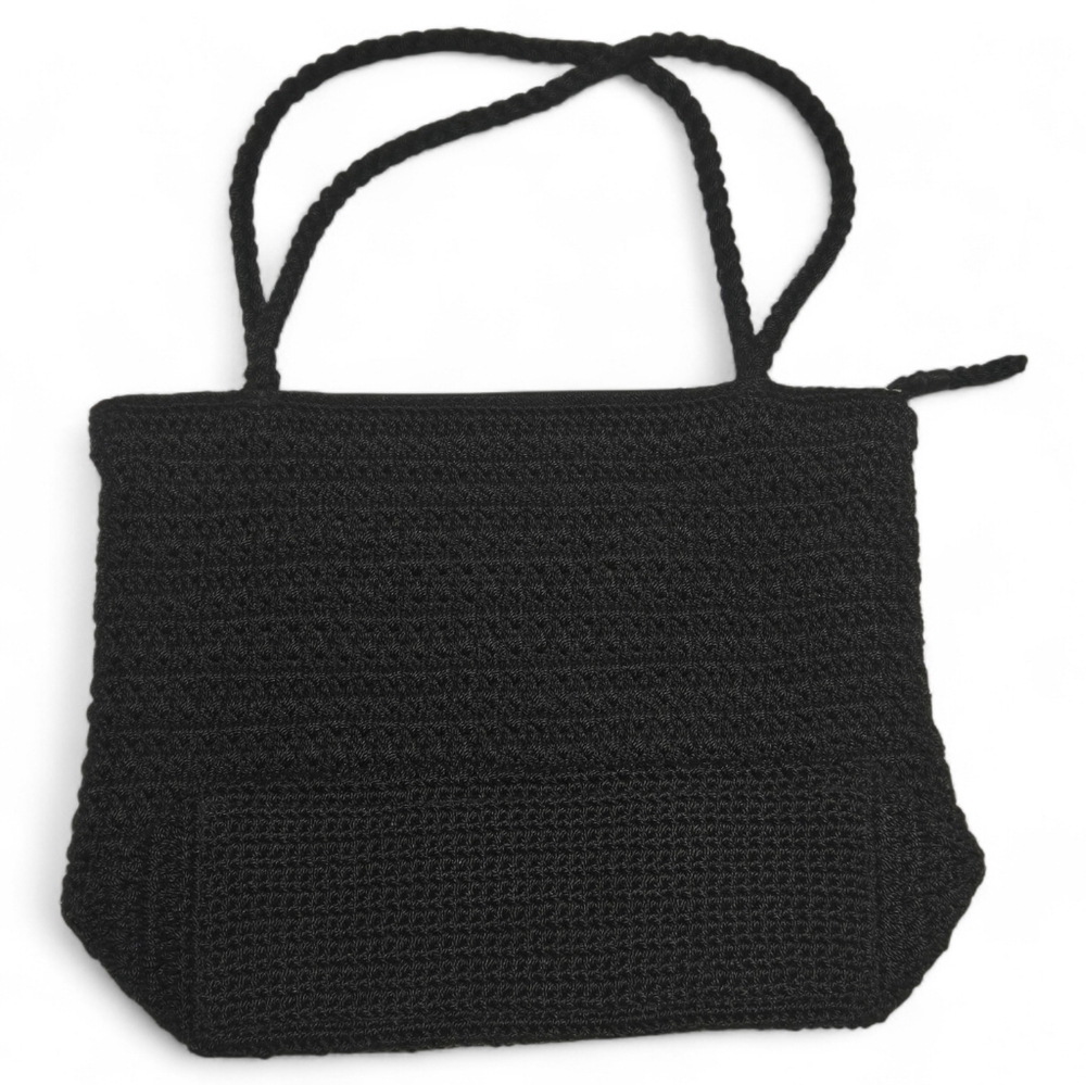The Sak Black Woven/ Crochet Style,Knit Purse | Boho Shoulder Bag